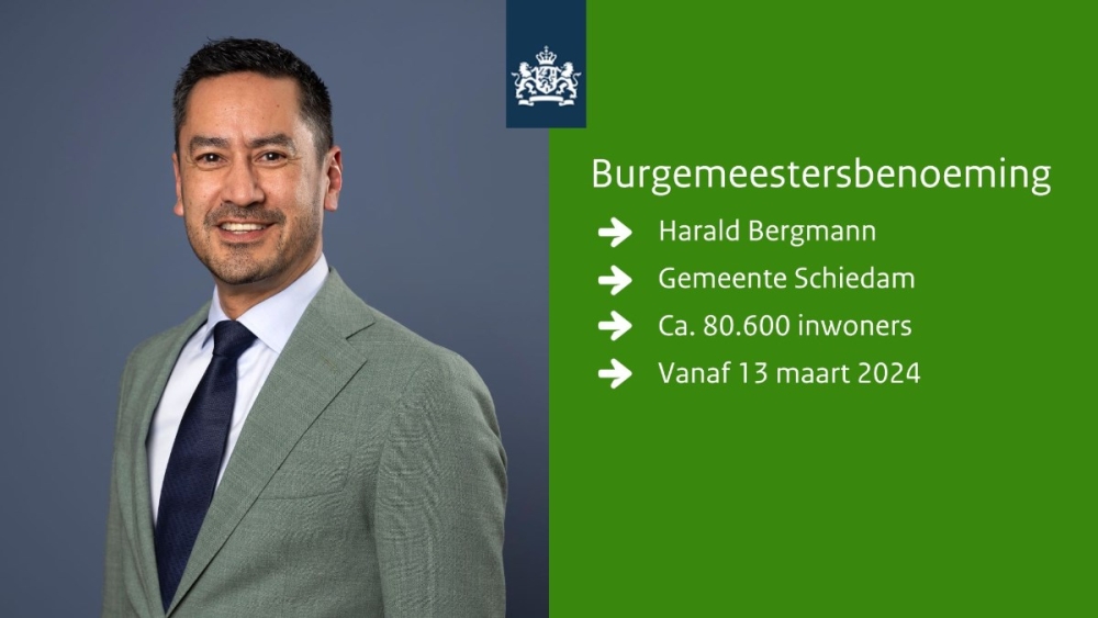 Harald Bergmann wordt definitief de nieuwe burgemeester van Schiedam