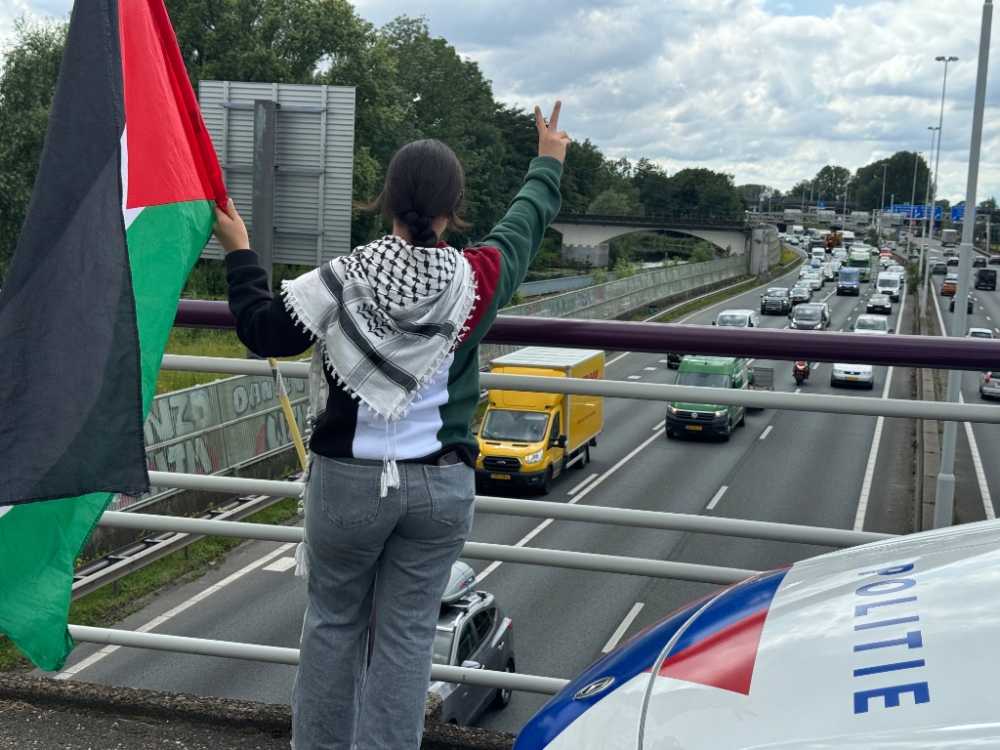 Palestijns protest zorgt voor file op de A20