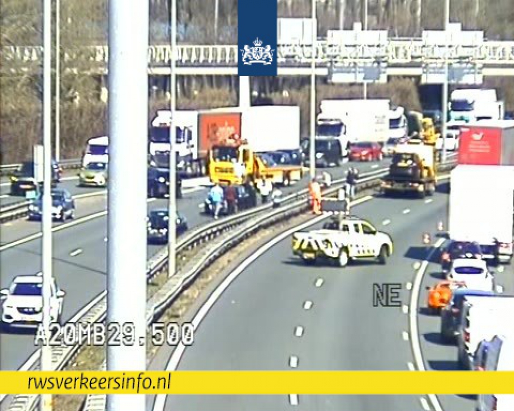 Twee ongevallen op de A20 op dezelfde plek