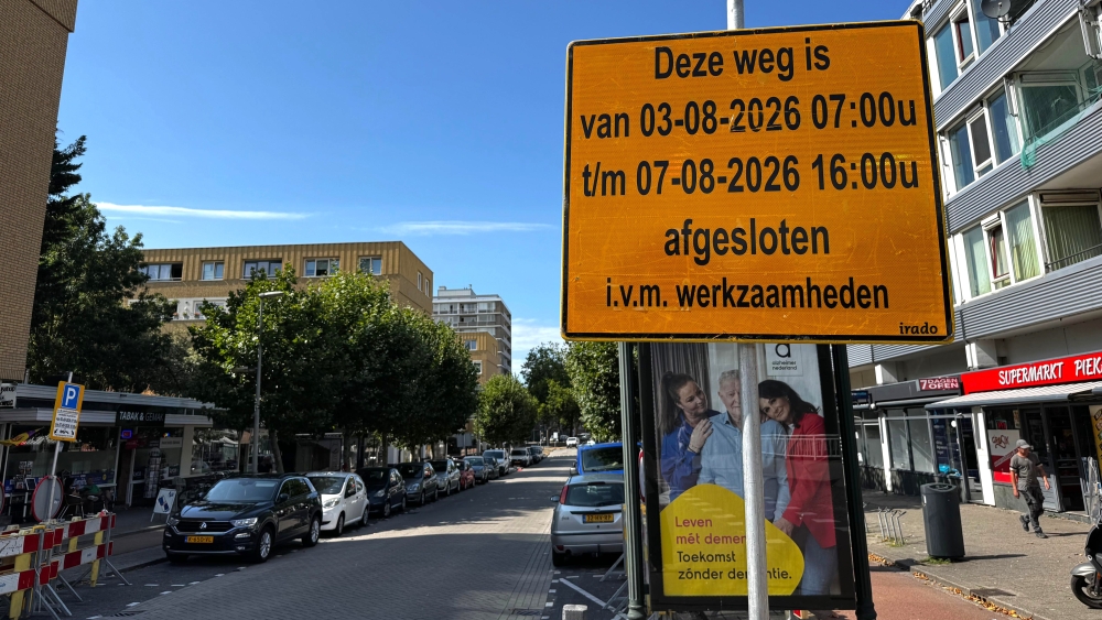 Deel Parkweg in Schiedam meerdere dagen afgesloten vanwege werkzaamheden