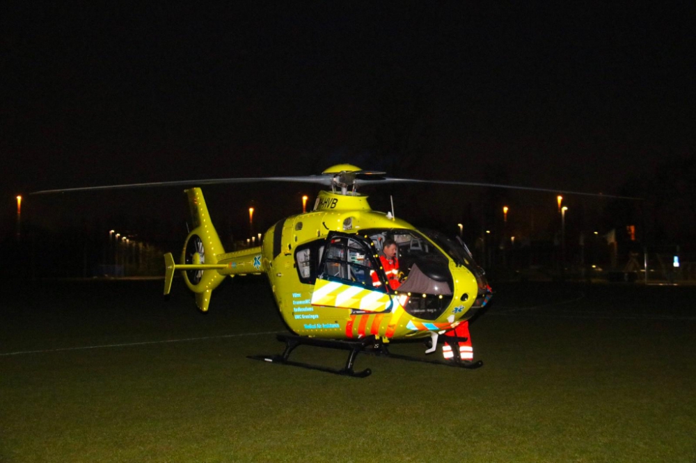 Traumaheli nogmaals in Schiedam: landt bij Hermes DVS