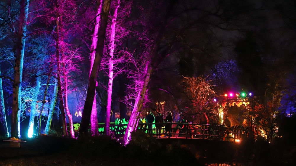 Duizenden bezoekers wandelen langs lichtkunstwerken in ’t Hof/Oranjepark