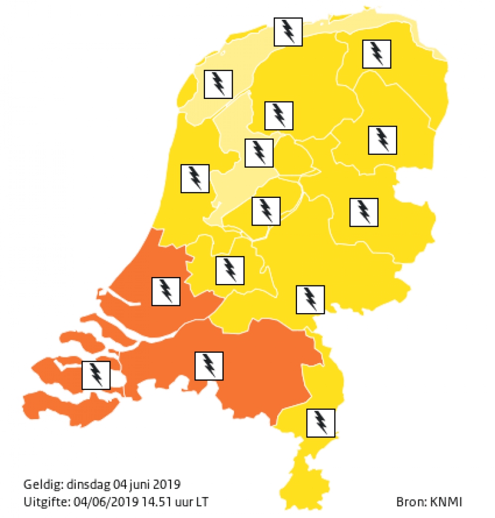 Code oranje vanaf 18:00 uur