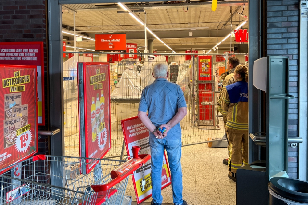 Brandalarm in gesloten supermarkt