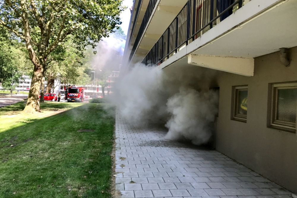 Brand in kelderbox flatgebouw