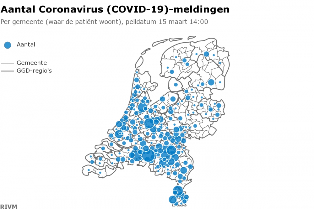 Twintig doden door coronavirus in Nederland, 1135 officieel vastgestelde besmettingen