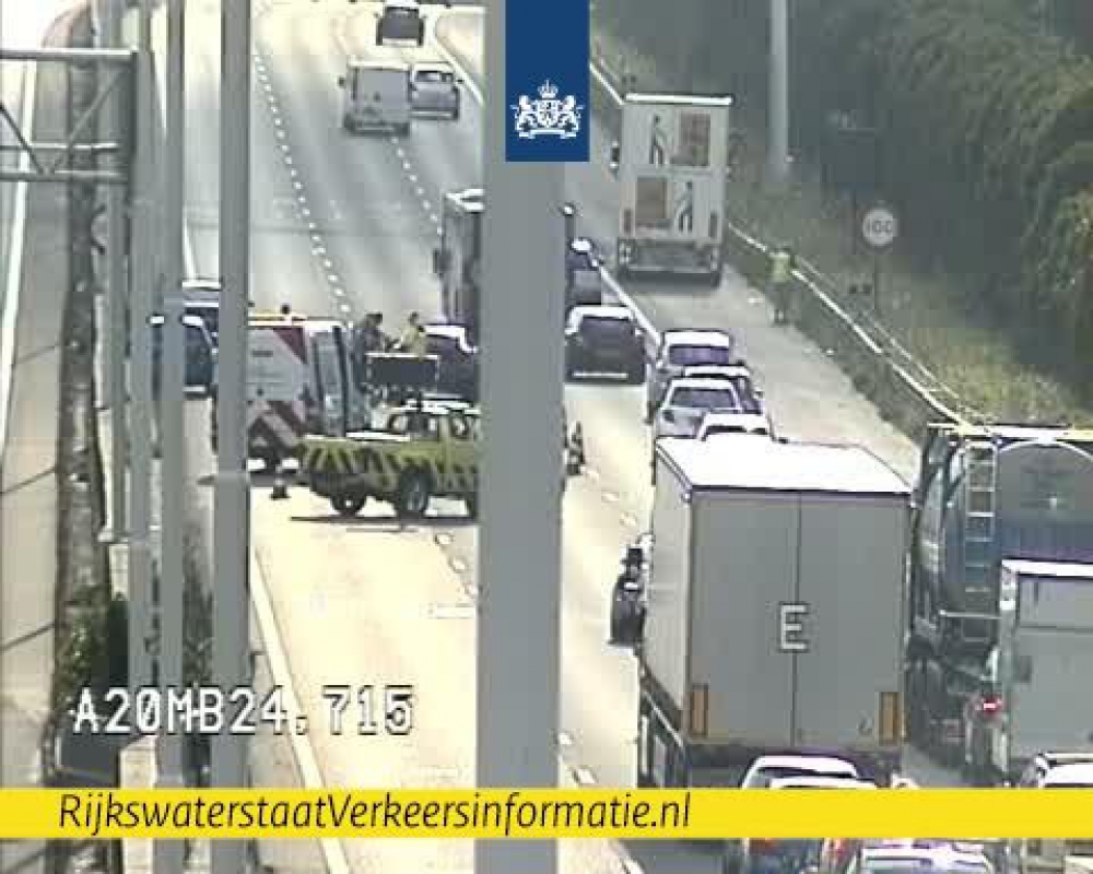 Flinke file op A20 na ongeval