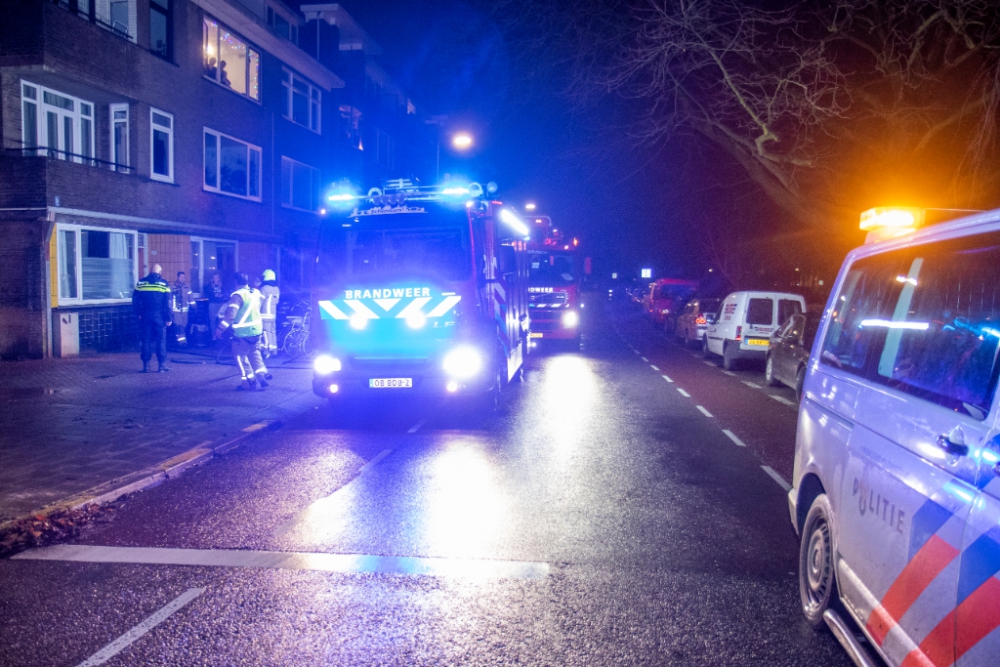 Wasdroger vat vlam op de Lange Nieuwstraat