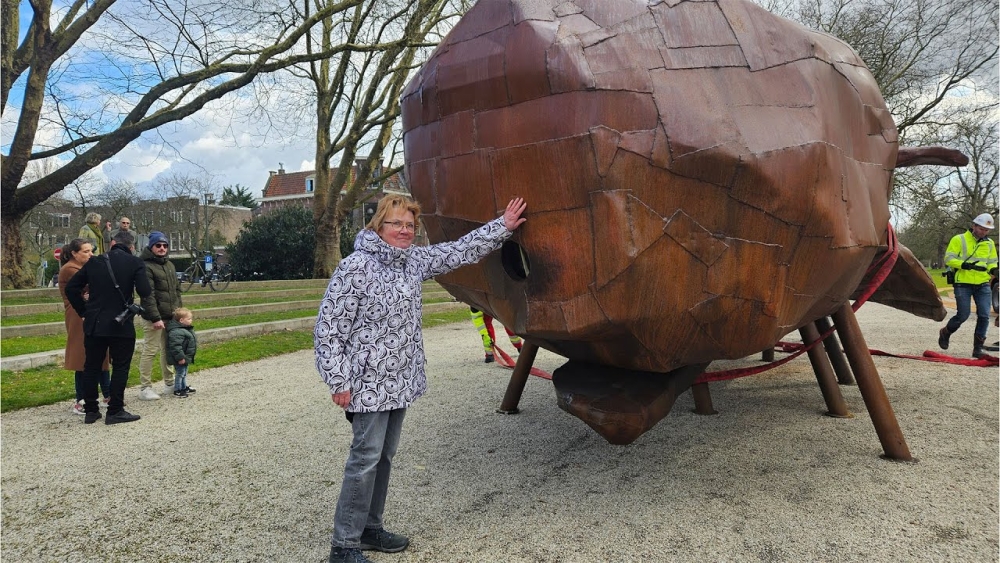 'Iedereen vindt het leuk', toch lijkt walviskunstwerk in Plantage te verdwijnen