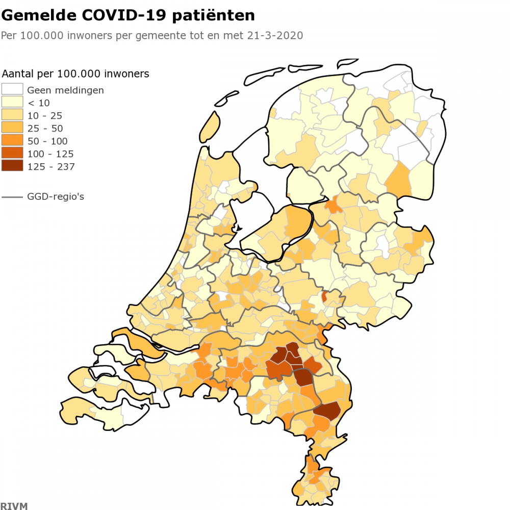 30 patiënten overleden, 637 nieuwe patiënten, in totaal 3631 positief geteste personen