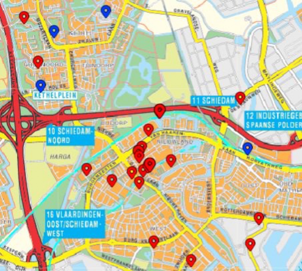 Politie laat op kaartje zien waar in auto’s is ingebroken