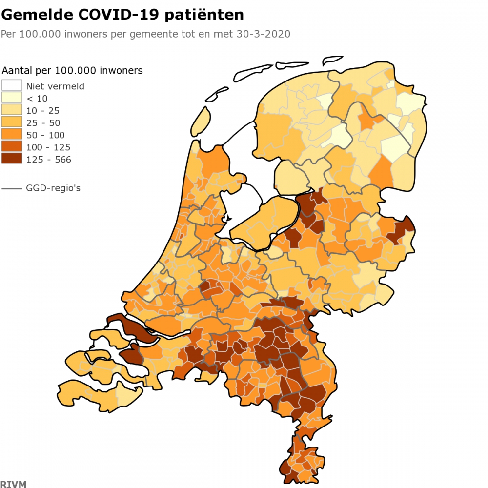 In Schiedam op maandag 31 (+ 4) bewezen coronapatiënten, in Vlaardingen 42 (+ 7)