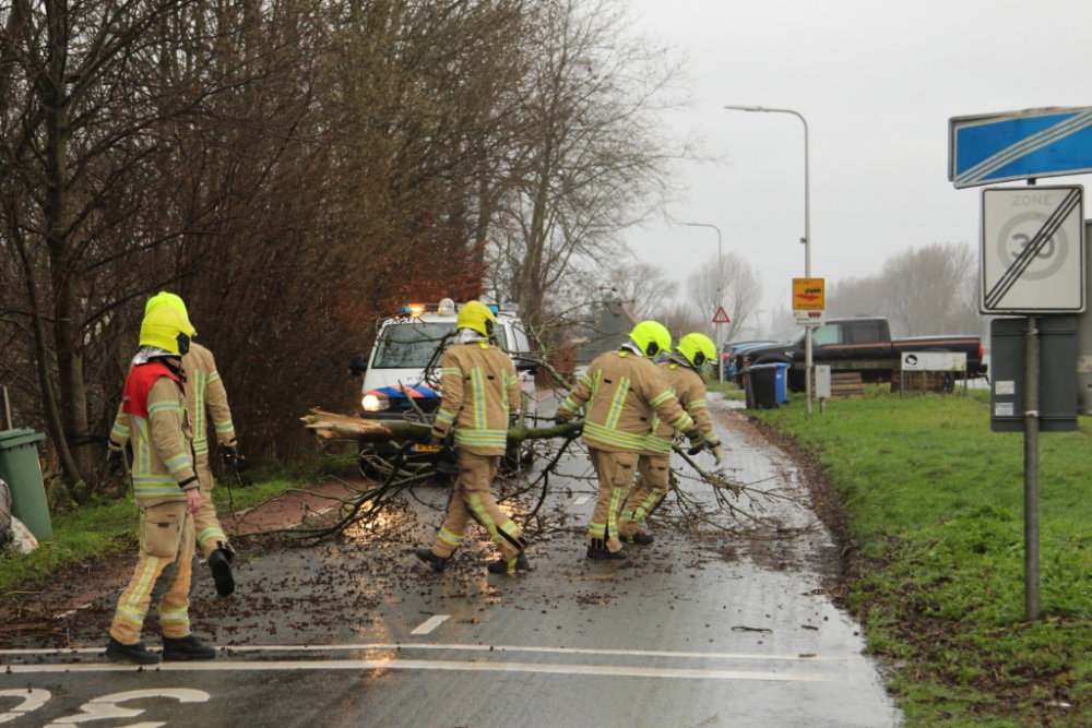 Boom valt op de Kandelaarweg