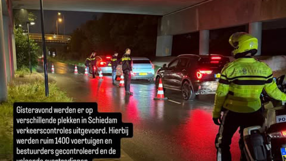 Politie controleert verkeer in Schiedam: 28 bekeuringen uitgedeeld