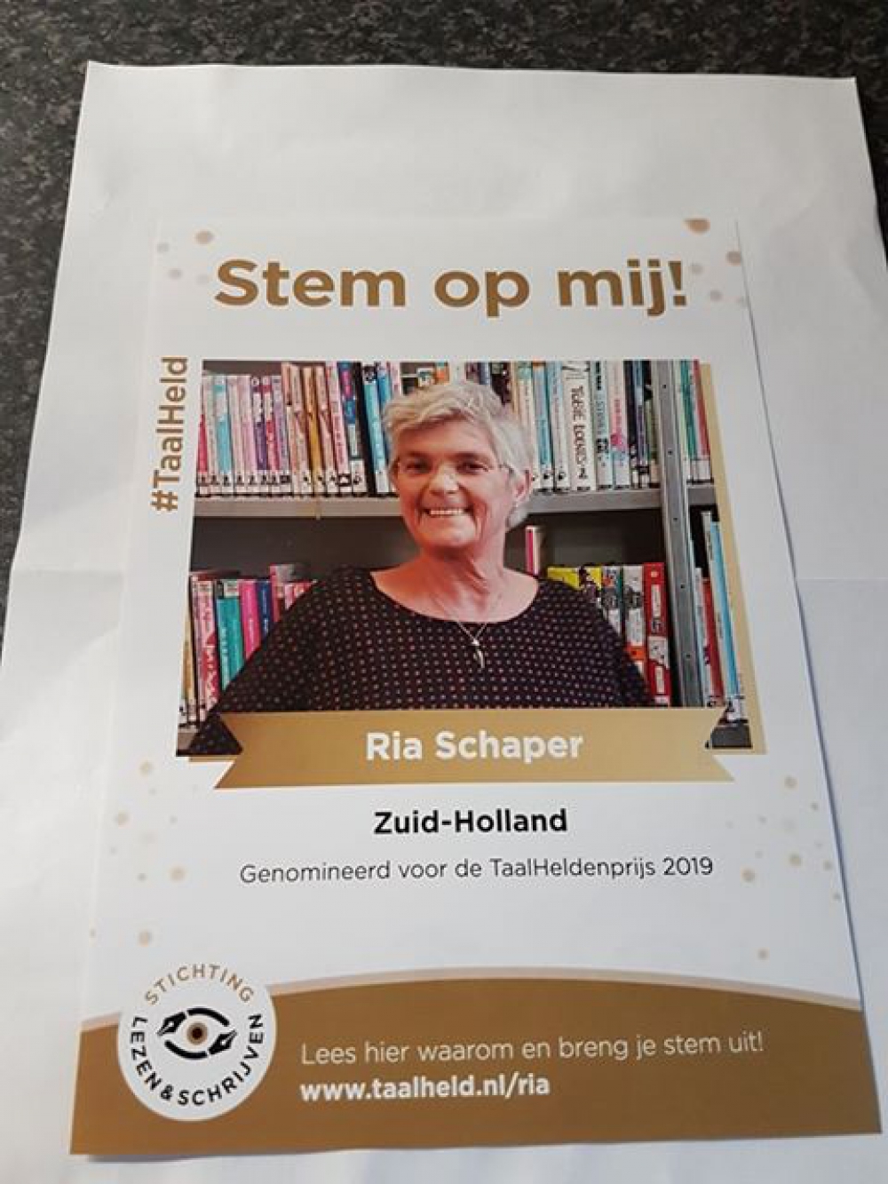 Schiedamse Ria Schaper genomineerd voor Taalheldenprijs