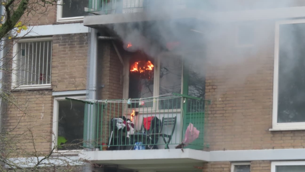 Brand in keuken zorgt voor dikke rookwolken bij woning in Nieuwland