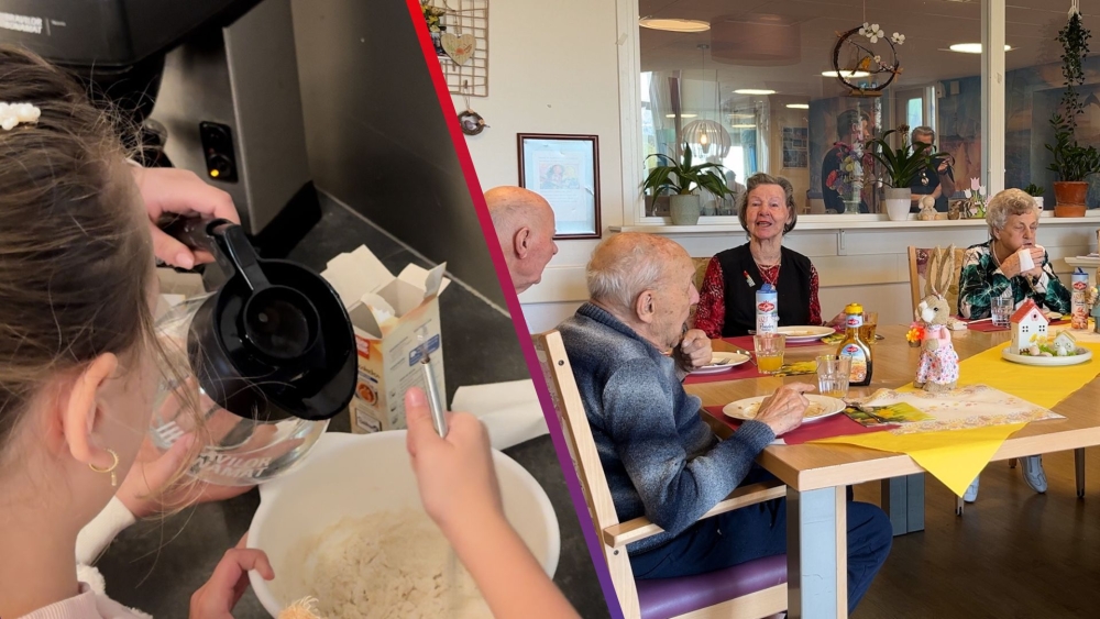‘Ze krijgen een dikke 10’: Kinderen bakken pannenkoeken voor ouderen in Schiedam