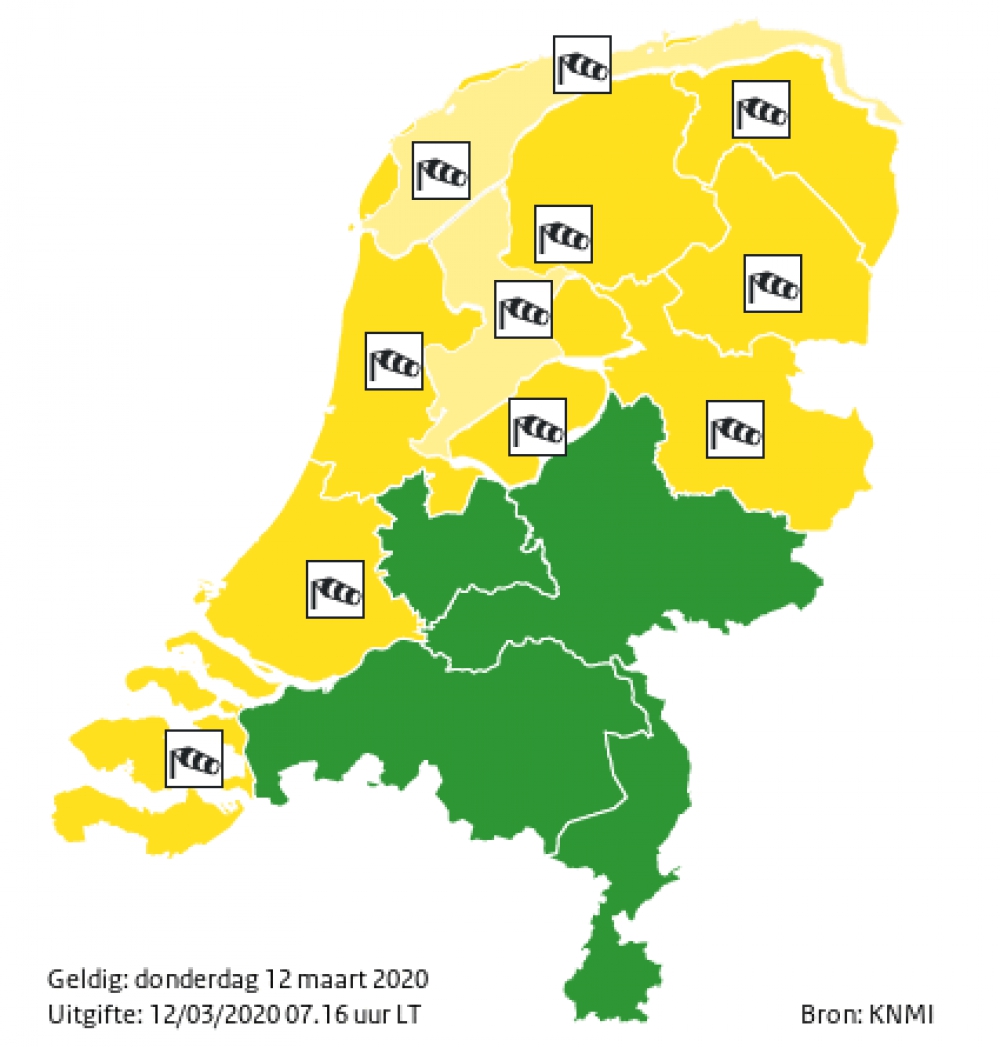 Code geel voor windstoten