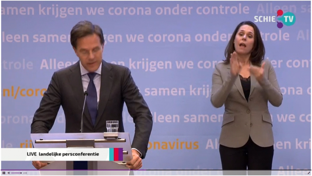 Vanavond om 19:00 uur persconferentie regering live op SCHIE TV