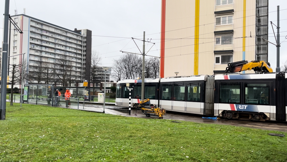 Slecht begin 2024 voor RET: tram ontspoort bij Schiedam Centrum