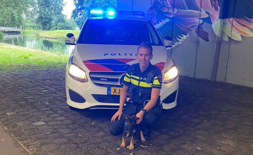 Politiehond-in-spé op bezoek in Schiedam