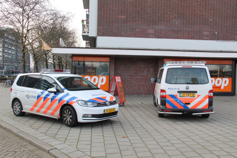 Verdacht persoon bij Coop na een lange achtervolging door de politie opgepakt