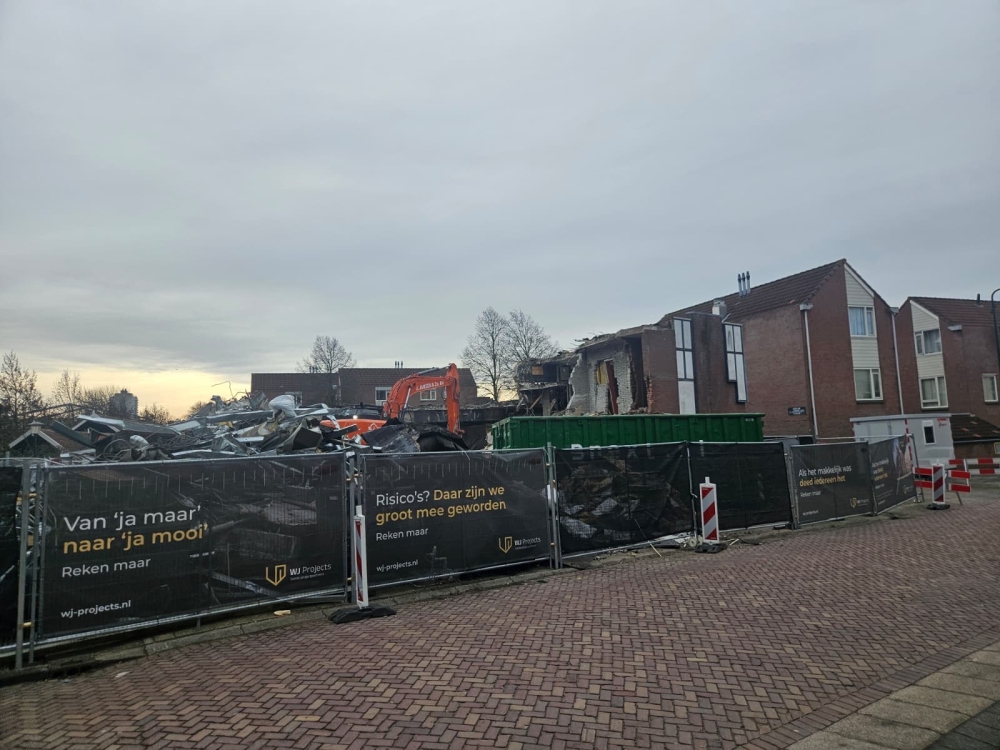 Voormalig KOFA-gebouw gesloopt voor nieuwbouwwoningen