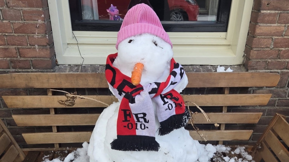 Feyenoord, depressieve pop en Olaf: sneeuwpoppen in Schiedam en Vlaardingen