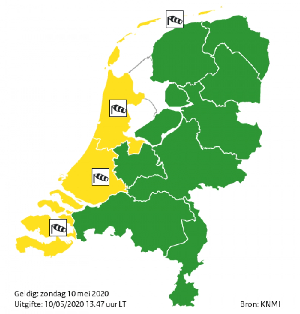 Vanaf het einde van de middag code geel voor zware windstoten