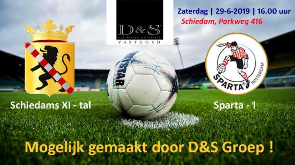 Sparta Rotterdam speelt tegen Schiedams elftal op 29 juni