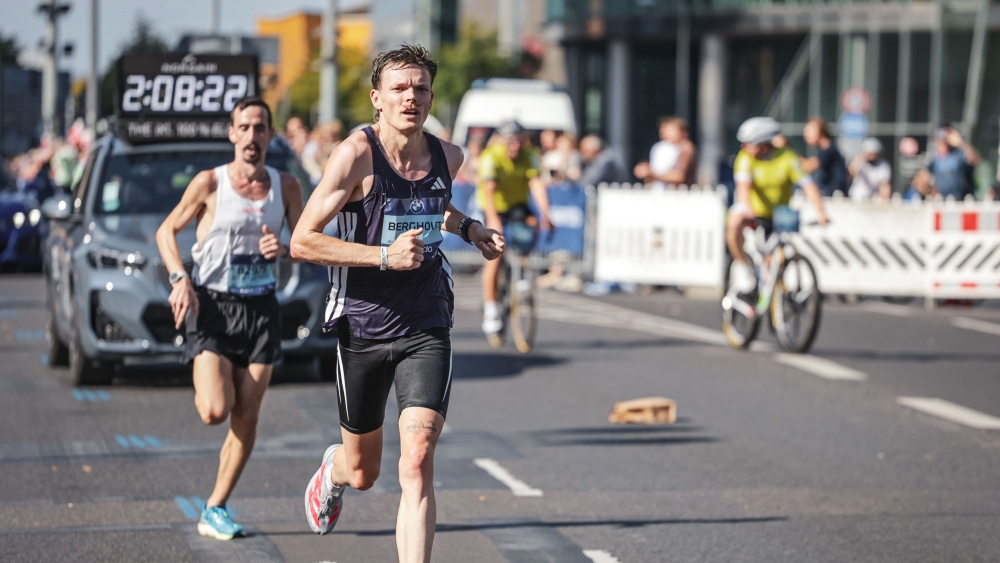 Emiel Berghout op de marathon van Berlijn