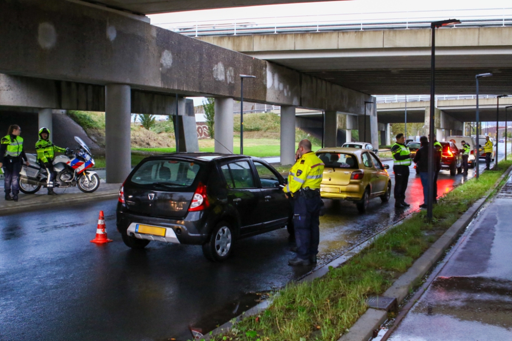 Verkeerscontrole op de grens Vlaardingen - Schiedam