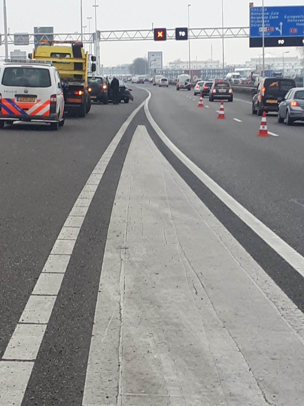 File door weer een aanrijding bij de Beneluxtunnel