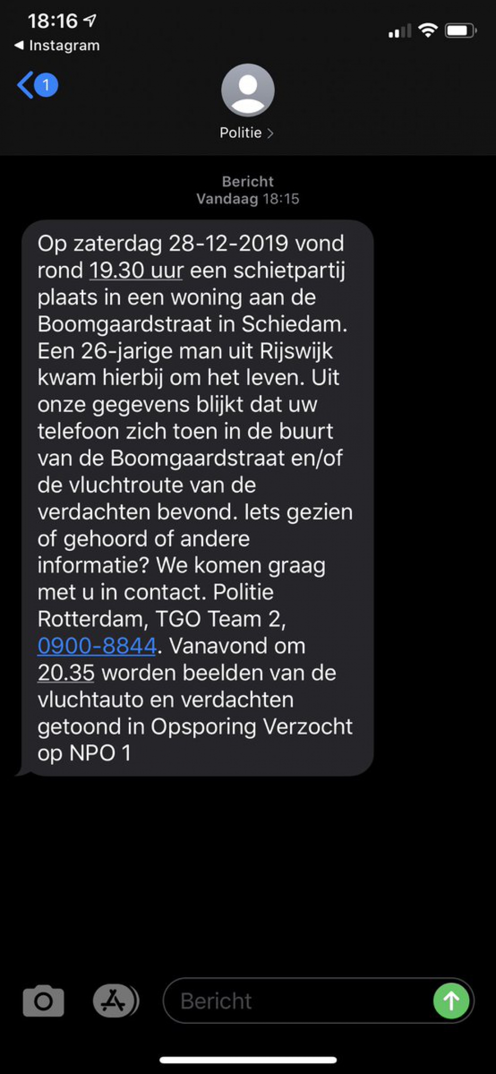 Politie benadert mensen die in de buurt waren van de schietpartij Bosboomstraat per SMS