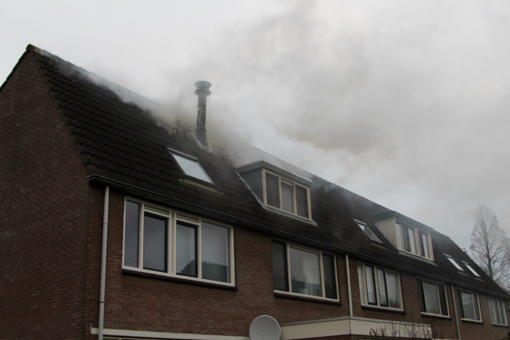 Zolderbrand in woning Grimbergpad